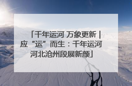 千年运河 万象更新｜应“运”而生：千年运河河北沧州段展新颜