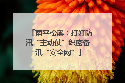 南平松溪：打好防汛“主动仗”织密备汛“安全网”