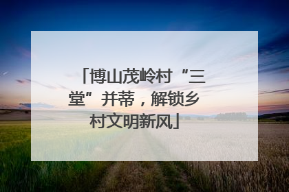 博山茂岭村“三堂”并蒂，解锁乡村文明新风