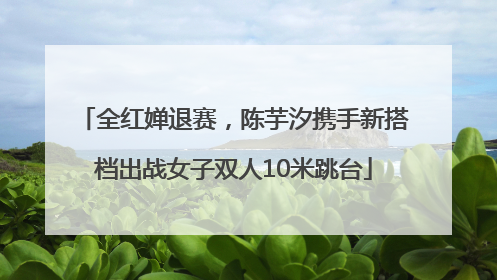 全红婵退赛，陈芋汐携手新搭档出战女子双人10米跳台
