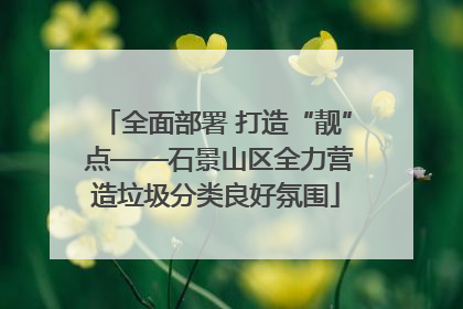 全面部署 打造“靓” 点——石景山区全力营造垃圾分类良好氛围