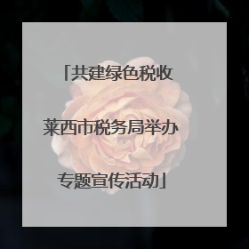 共建绿色税收 莱西市税务局举办专题宣传活动
