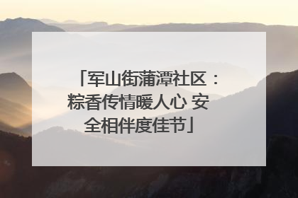 军山街蒲潭社区：粽香传情暖人心 安全相伴度佳节