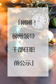 刚刚！柳州领导干部任职前公示