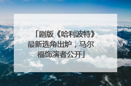 剧版《哈利波特》最新选角出炉，马尔福饰演者公开