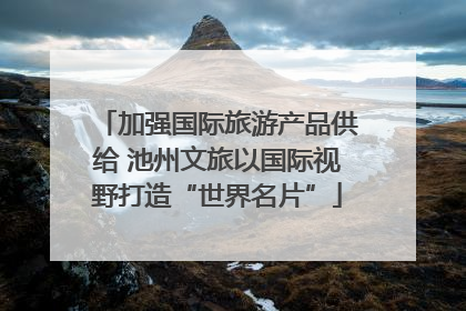 加强国际旅游产品供给 池州文旅以国际视野打造“世界名片”