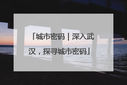 城市密码｜深入武汉，探寻城市密码