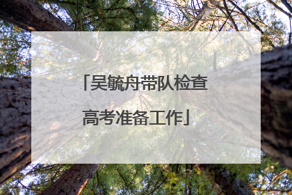 吴毓舟带队检查高考准备工作