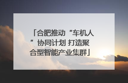 合肥推动“车机人”协同计划 打造聚合型智能产业集群