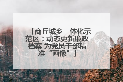 商丘城乡一体化示范区：动态更新廉政档案 为党员干部精准“画像”