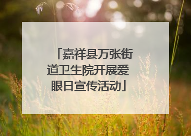 嘉祥县万张街道卫生院开展爱眼日宣传活动
