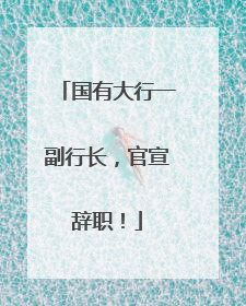 国有大行一副行长，官宣辞职！