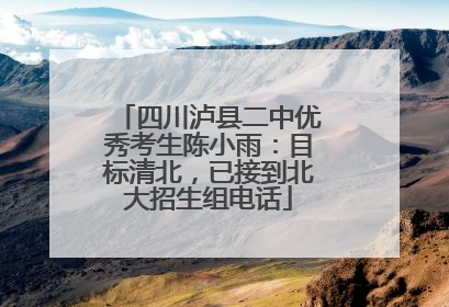 四川泸县二中优秀考生陈小雨：目标清北，已接到北大招生组电话