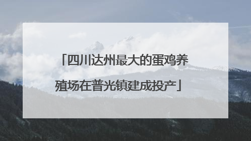 四川达州最大的蛋鸡养殖场在普光镇建成投产