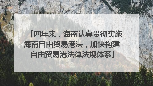 四年来，海南认真贯彻实施海南自由贸易港法，加快构建自由贸易港法律法规体系