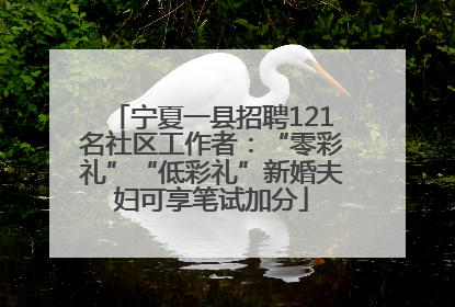 宁夏一县招聘121名社区工作者：“零彩礼”“低彩礼”新婚夫妇可享笔试加分