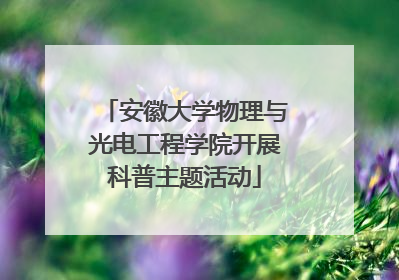 安徽大学物理与光电工程学院开展科普主题活动