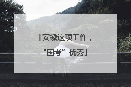 安徽这项工作，“国考”优秀