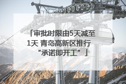 审批时限由5天减至1天 青岛高新区推行“承诺即开工”