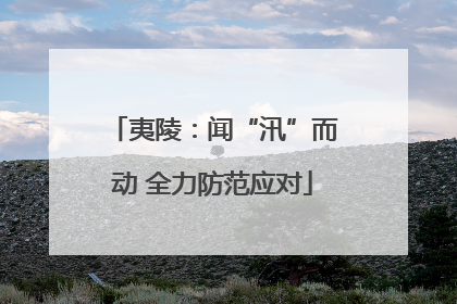夷陵：闻“汛”而动 全力防范应对
