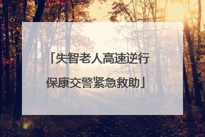 失智老人高速逆行 保康交警紧急救助