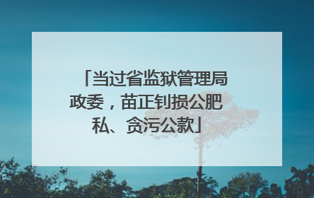当过省监狱管理局政委，苗正钊损公肥私、贪污公款