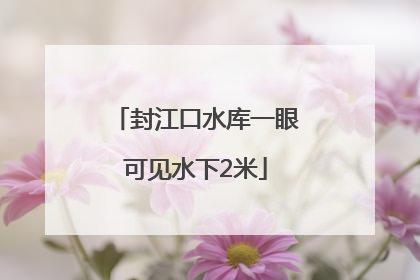 封江口水库一眼可见水下2米