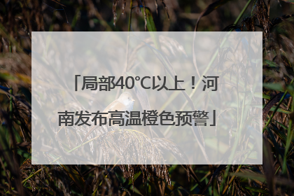 局部40℃以上！河南发布高温橙色预警