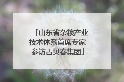 山东省杂粮产业技术体系首席专家参访古贝春集团