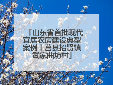 山东省首批现代宜居农房建设典型案例丨莒县招贤镇武家曲坊村