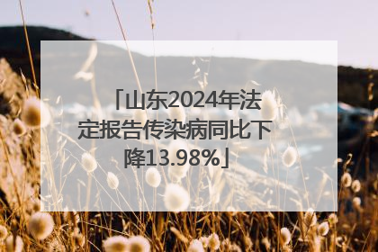 山东2024年法定报告传染病同比下降13.98%