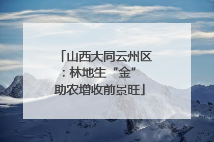 山西大同云州区：林地生“金” 助农增收前景旺
