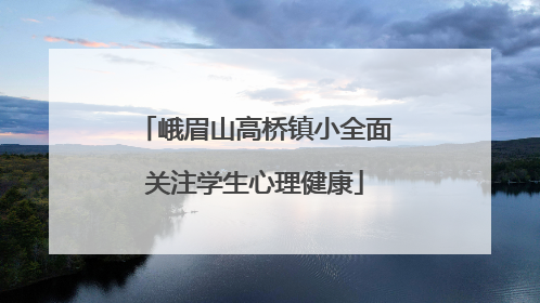 峨眉山高桥镇小全面关注学生心理健康