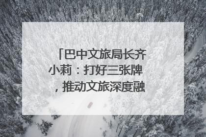巴中文旅局长齐小莉：打好三张牌，推动文旅深度融合｜文旅局长说