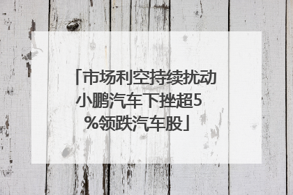 市场利空持续扰动 小鹏汽车下挫超5%领跌汽车股