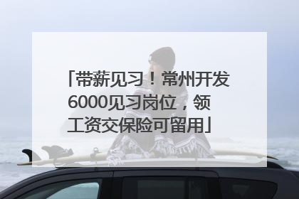 带薪见习！常州开发6000见习岗位，领工资交保险可留用