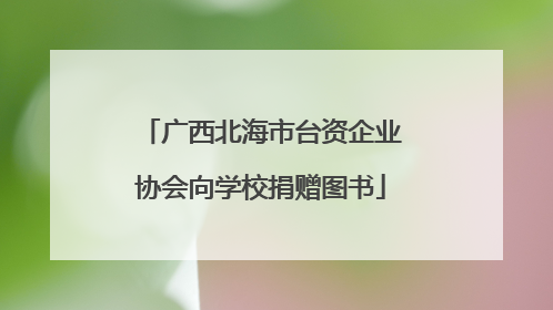 广西北海市台资企业协会向学校捐赠图书