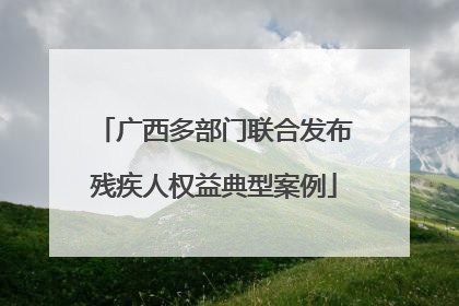 广西多部门联合发布残疾人权益典型案例