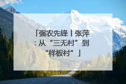强农先锋丨张萍：从“三无村”到“样板村”