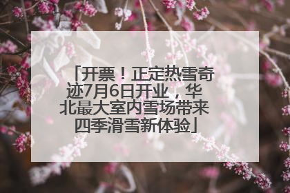 开票！正定热雪奇迹7月6日开业，华北最大室内雪场带来四季滑雪新体验