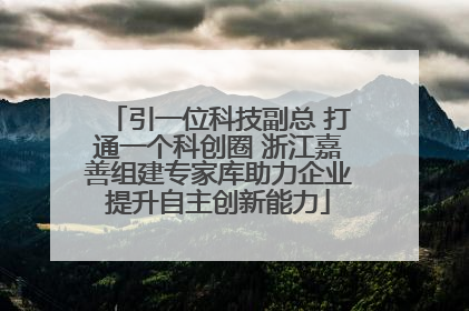 引一位科技副总 打通一个科创圈 浙江嘉善组建专家库助力企业提升自主创新能力