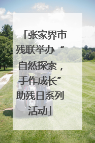 张家界市残联举办“自然探索，手作成长”助残日系列活动