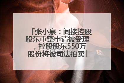 张小泉：间接控股股东重整申请被受理，控股股东550万股份将被司法拍卖