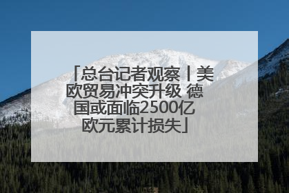 总台记者观察丨美欧贸易冲突升级 德国或面临2500亿欧元累计损失