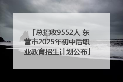 总招收9552人 东营市2025年初中后职业教育招生计划公布