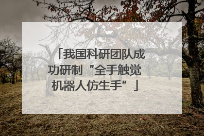 我国科研团队成功研制“全手触觉机器人仿生手”