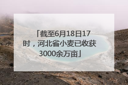 截至6月18日17时，河北省小麦已收获3000余万亩