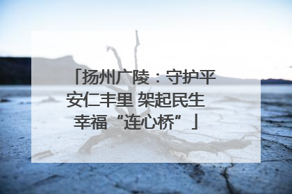 扬州广陵：守护平安仁丰里 架起民生幸福“连心桥”