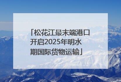 松花江最末端港口开启2025年明水期国际货物运输