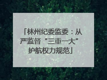 林州纪委监委：从严监督“三重一大” 护航权力规范
